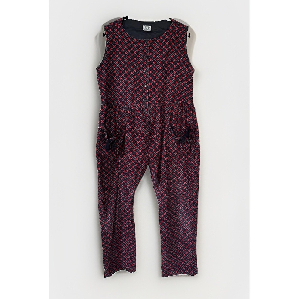 VTG 90s Laura Ashley jumpsuit 100% Cotton Relaxed Fit Cottagecore XL READ - Picture 1 of 13